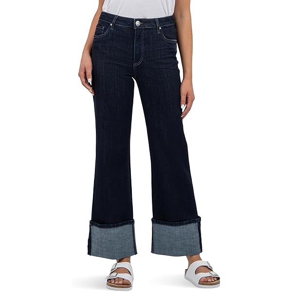 KUT from the Kloth Womens Blake Crop Wide Leg with Hem Detail